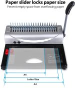 MAKEASY Binding Machine for LTR / A4, 21-Hole, Manual Paper Punch Binder, Book Binding Materials Kit with 100PCS 3/8'' PVC Comb Bindings Spines - Image 4